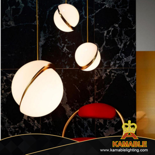 مصباح قلادة أنيق فريد من نوعه من الأكريليك الصلب لغرفة المعيشة الذهبية (KA7210)