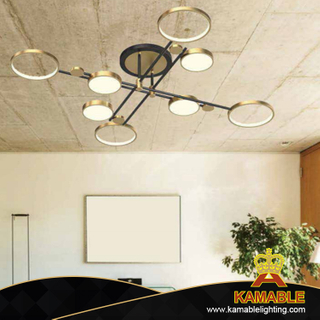 إضاءة السقف LED الخاصة بغرفة المعيشة باللون الأسود والذهبي (KC10891-8)