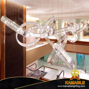 مشروع فندق اللوبي كريستال الدائري شنقا مصباح قلادة (KAJ18011)
