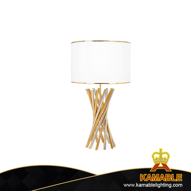 أبيض داخلي الفولاذ المقاوم للصدأ مصباح طاولة الإضاءة (KAMA003)