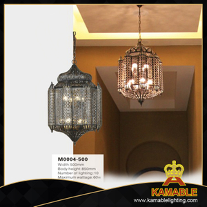 أنيقة التصميم العربي نمط الزخرفية النحاس مصباح قلادة. (M0004-500)