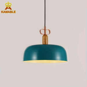 مصباح قلادة من الخشب الصلب باللون الأخضر للديكور المنزلي (KM0129P-1B)