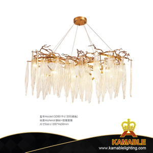 ديكور المنزل الملون الصقيل زجاج قطرة قلادة الإضاءة (GD8519-L1200)