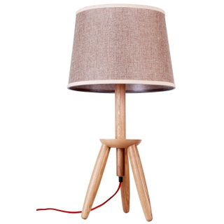 مصباح طاولة بقاعدة خشبية طبيعية مع عاكس الضوء (LBMT-DL)